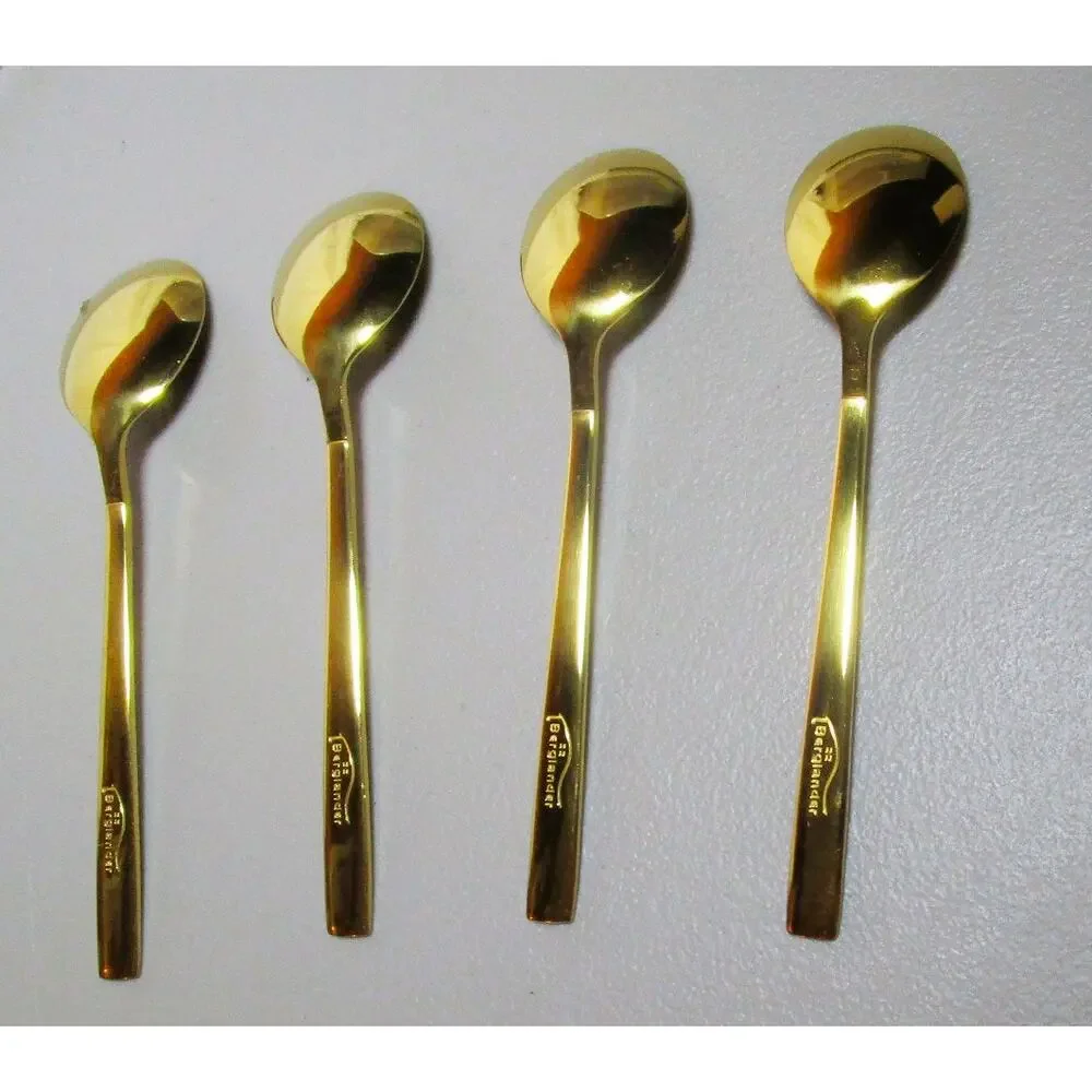 Berglander Gold Titanium Teaspoons Set of Four Stainless Steel 6 Inches Long